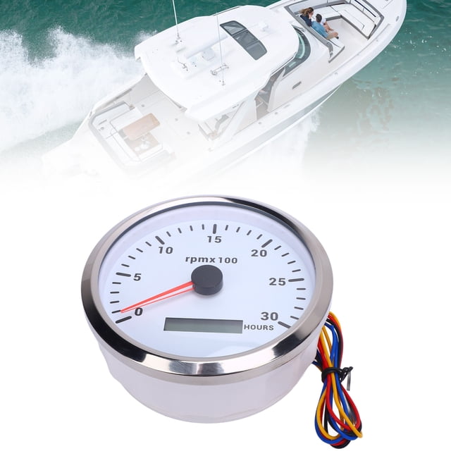 Tachometer Boat RPM Gauge 110mm 4 3 8in Tachometer 7 Color Backlight DC 9 32V 3000RPM Gauge with Hour Meter for Car Yacht RV Boat Truck
