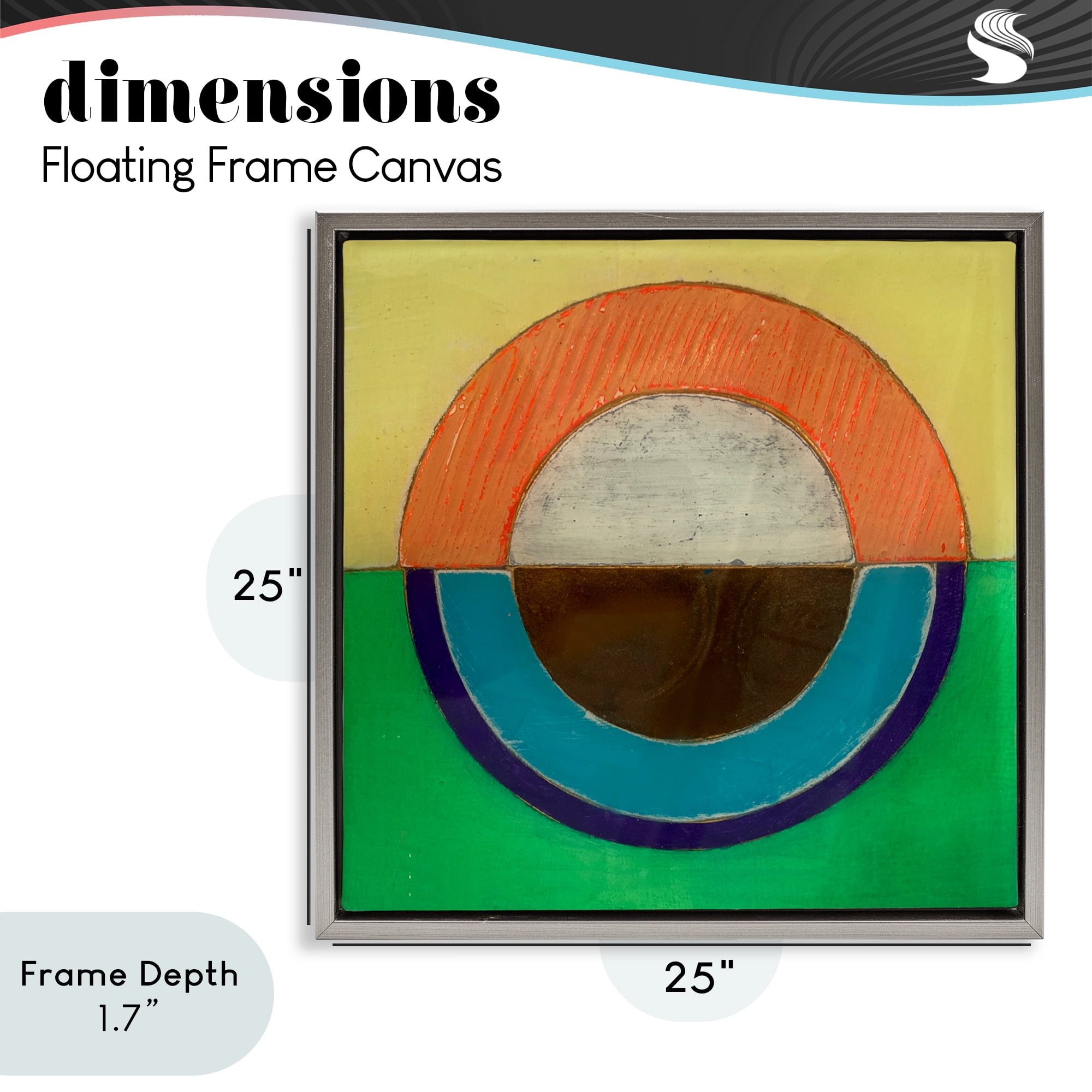 Stupell Industries Balanced Circle Symmetry Gray Framed Floater Canvas Wall Art, design by Matthew Finger