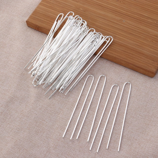 unbranded 50Ud DIY Hair Clip De Metal Plata Para Complementar Vestuario Y Estilo