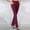 Wine, variant on AOOCHASLIY Valentine's Day Women Pants Women's Fashion Casual Temperament Pockets Solid Color Micro Pull Slim Flare Trousers