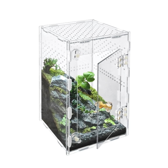 Acrylic Jumping Spider Enclosure Box: Transparent Habitat with Ventilation Holes, Escape-Proof Terrarium for Reptile Pet, Easy to Clean & Observe