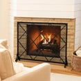 thumbnail image 6 of Benjara Fireplace Screen- Classic Diamond Shape with Mesh- 41x32 Black Finish, 6 of 9