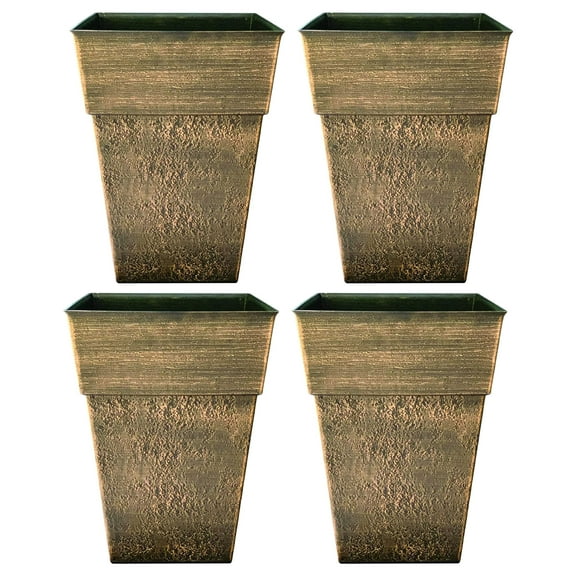 The HC Companies Avino 16 Inch Square Planter Pot (4 Pack)