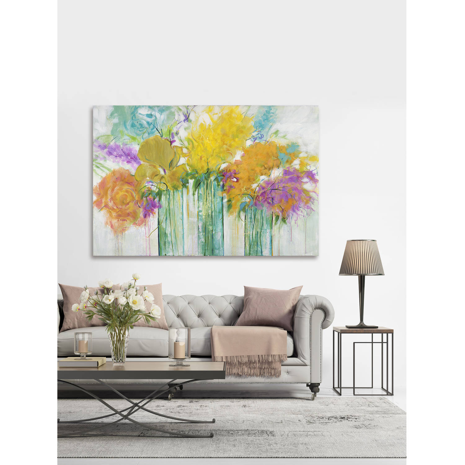 "Warm Summer Blooms I" Painting Print on Wrapped Canvas