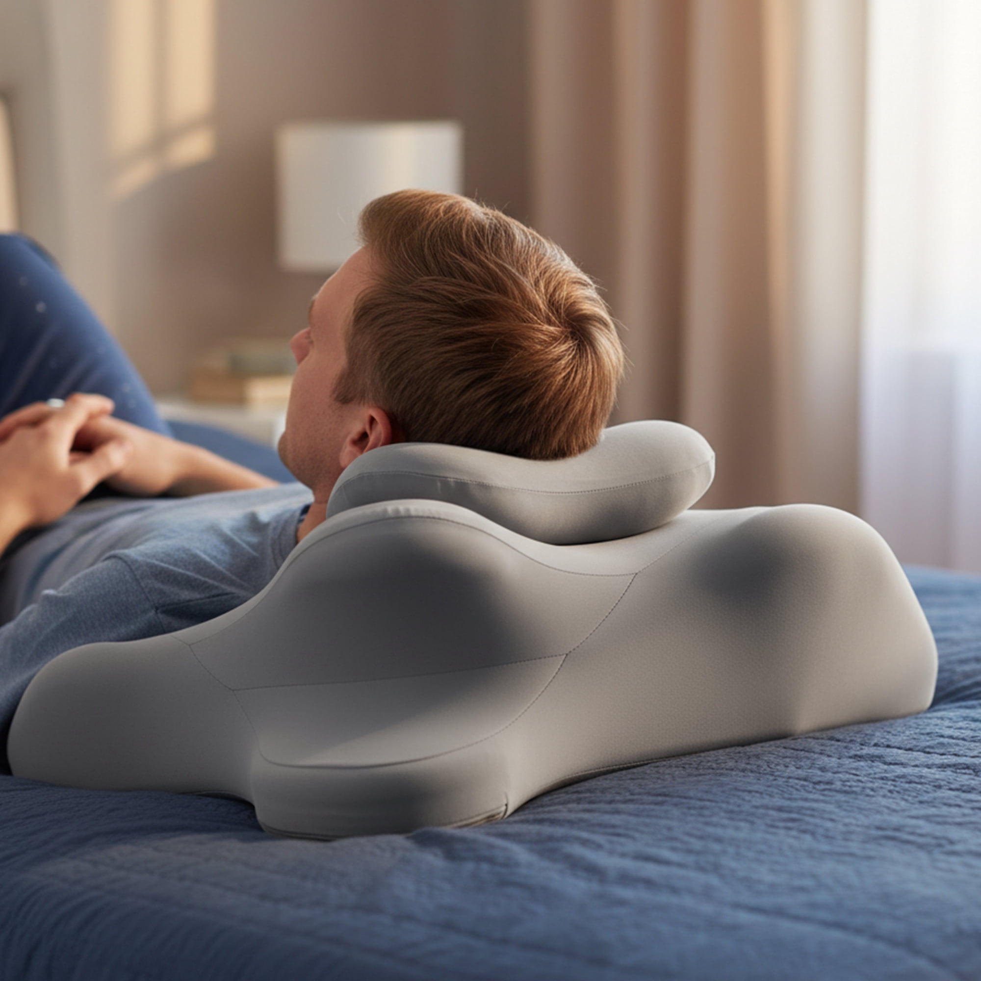 Ergonomic Memory Foam Wedge Pillow, 27 Angled Support for Neck and Waist Support Pillow
