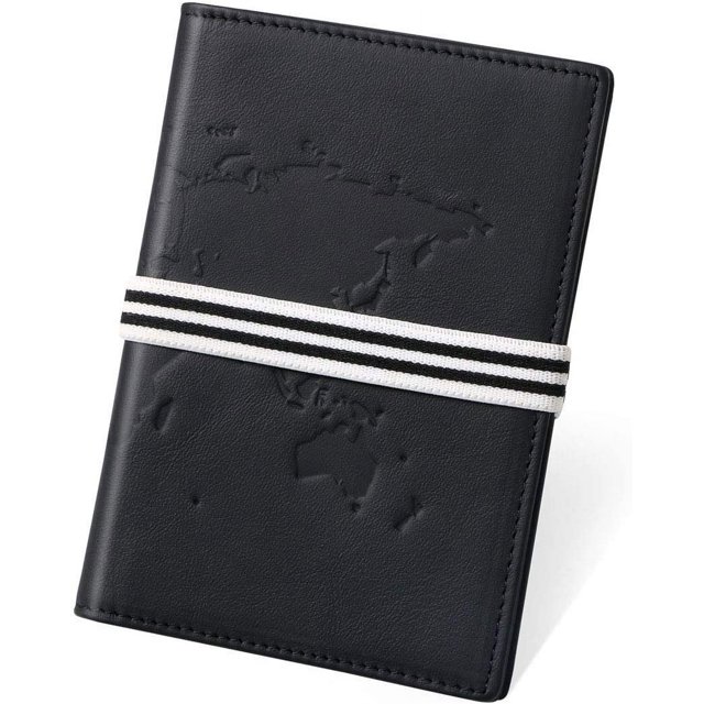 2 carteras para pasaporte, de piel auténtica, con bloqueo RFID, funda para 2 pasaportes, tarjetas de identificación, billetes de avión para mujeres y hombres