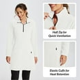 thumbnail image 5 of BALEAF Women's Fleece Dress Sweatshirt Tunic Long Quarter Zip Pullover Polar Winter Dress Cover Ups Pocket White L, 5 of 7