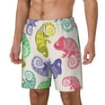 thumbnail image 2 of Balery Cute Chameleons Mens Swim Trunks Swim Shorts for Men Quick Dry Inseam Beach Shorts with Compression Liner Pocket-Medium, 2 of 9
