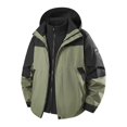 thumbnail image 5 of LYSMORA Men's Color Block Hooded Rain Jacket Full Zip Adjustable Cuff Outdoor Wind Coat for Hiking and Camping, 5 of 5