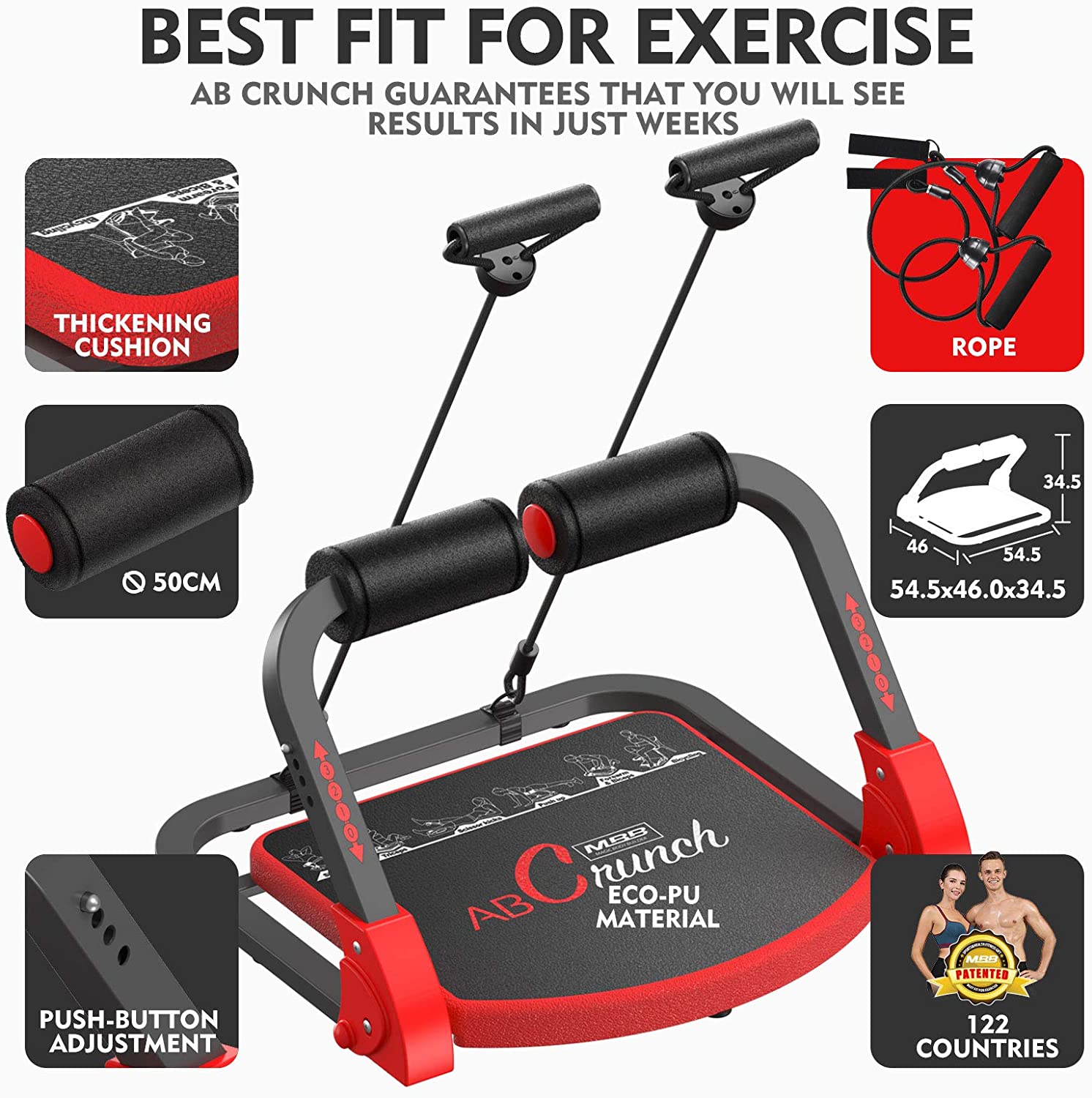 MBB Ab Crunch Machine,Exercise Equipment for Home Gym Equipment,Abs and ...