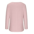 thumbnail image 6 of Miluxas Womens Long Sleeve Blouse Clearance Eyelet Tops Dressy V Neck Shirts Tunic Tops Pink 14(XXXL), 6 of 6