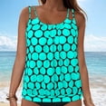 thumbnail image 2 of idosla Womens Blouson Tankini Top Only Loose Fit Swim Top No Bottom Modest Swimsuit (Mint Green, S), 2 of 8