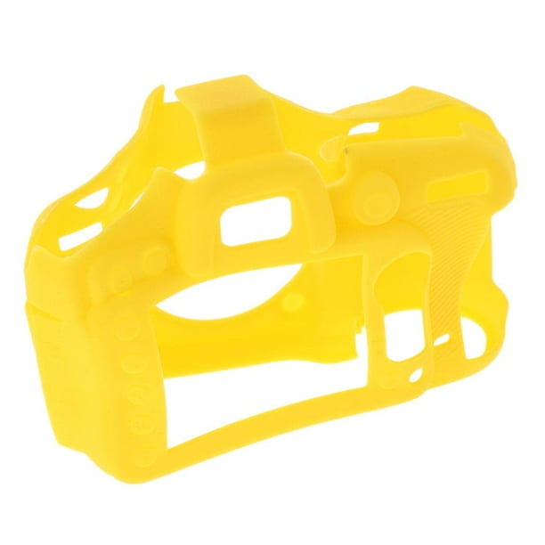 Estuches profesionales de silicona segura para cámara, funda de goma para el cuerpo para D7200 / D7100, funda protectora para cámara digital Amarillo Macarena Estuche de silicona para cámara