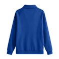thumbnail image 4 of Stralyhd Women's Polo Sweatshirts Pullover Long Sleeve Button Up Casual Fall Tops with Pockets Royal Blue S, 4 of 5