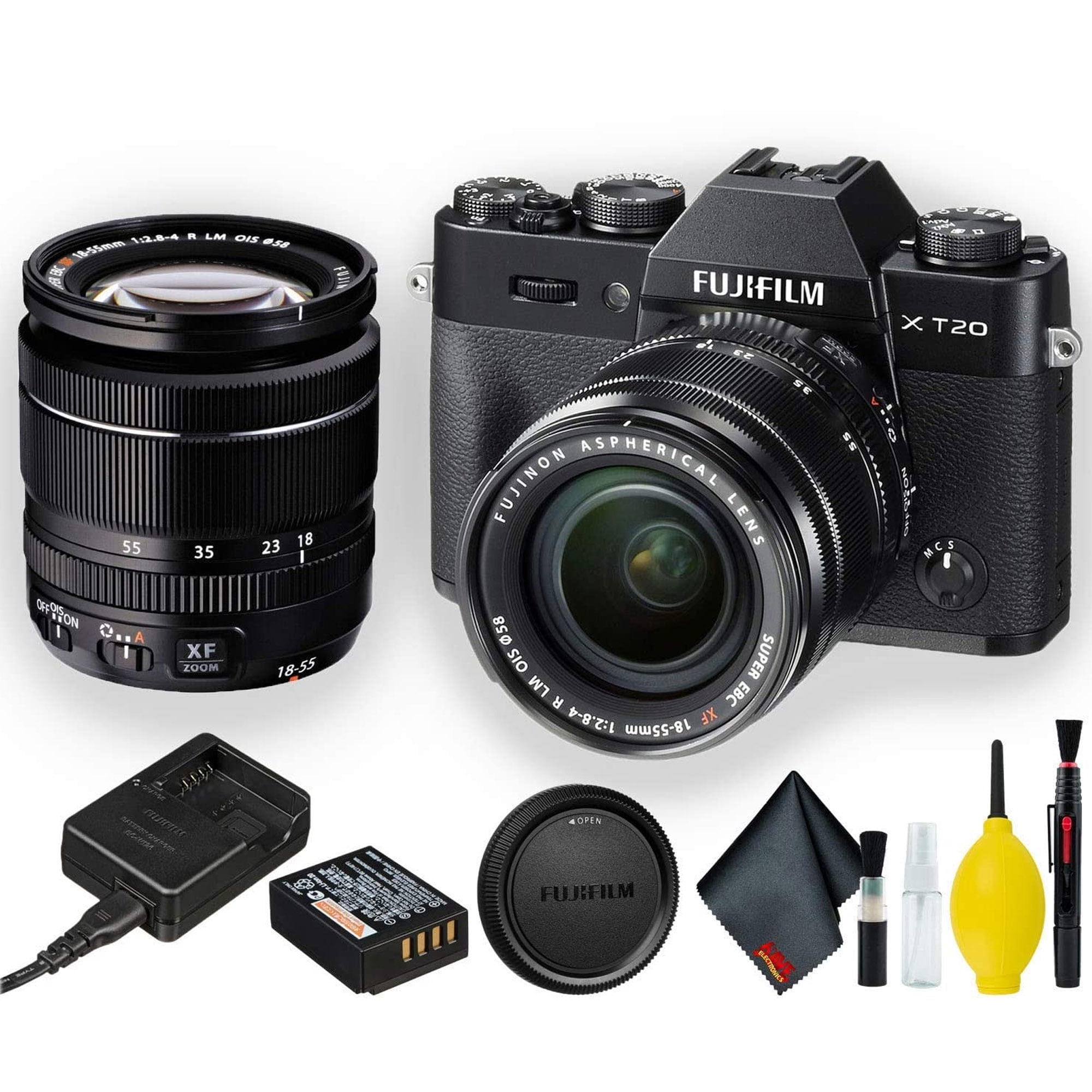 FUJIFILM X-T20 Mirrorless Digital Camera +18-55mm Lens (Black) 16542751  Starter