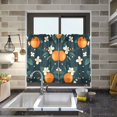 thumbnail image 4 of Yayeee Kitchen Curtains Tier Pair Light Filtering 27"x24" Rod Pocket Short Cafe Window Panel, Green Floral Oranges, 4 of 7