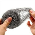 thumbnail image 5 of OFEFE 20 Pack Stainless Steel Wool Scrubber - Heavy Duty Scouring Pads for Kitchen, Grill, Oven, Pots & Pans - Rustproof & Reusable Cleaning Pads with Ergonomic Grip (2.3", Silver), 5 of 8