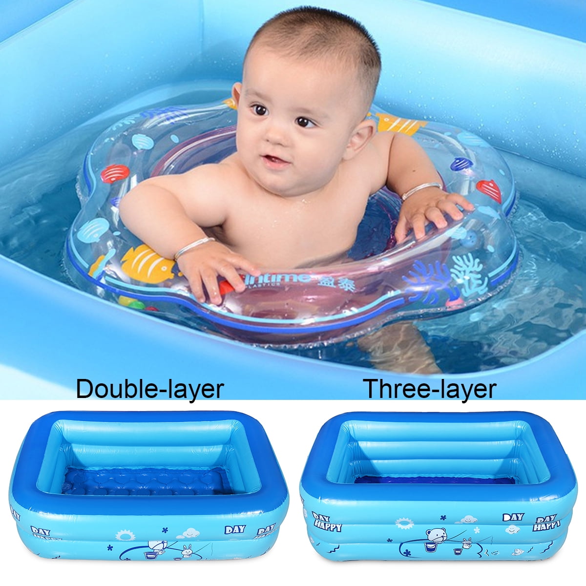Baby Inflatable Pool Children Kids Infant Anti Slip Baby Swimming Pool Paddling Bathtub Water Play Bath Shower Pool Swim Training Tool Large Capacity