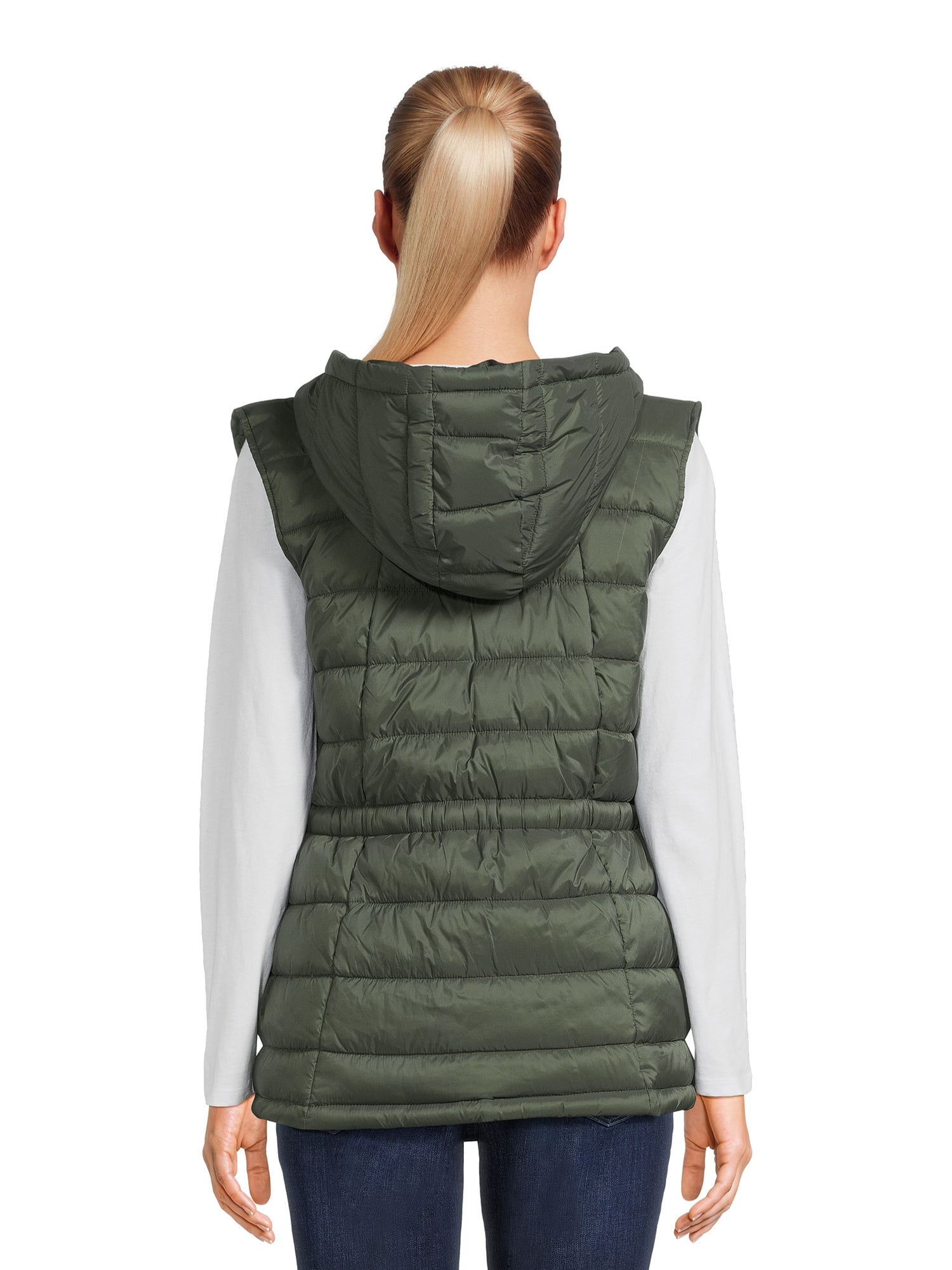 Swiss Tech Women's Hooded Vest with Cinched Waist, Sizes XS-3X
