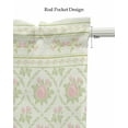 thumbnail image 5 of Botanical Linen Curtain Valance for Bedroom/Bathroom/Kitchen/Office/Living/Dining Room Window,Green Pink Pastoral Country French Floral Rod Pocket Topper Decorative Cafe Drapes Panel 42"x12", 5 of 6