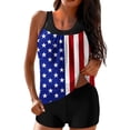 thumbnail image 2 of Brqkzdu Womens 4th of July Tankini Swimsuits with Shorts Bathing Suits American Flag Print Swimwear Tummy Control High Waist Split Swimsuits, 2 of 5