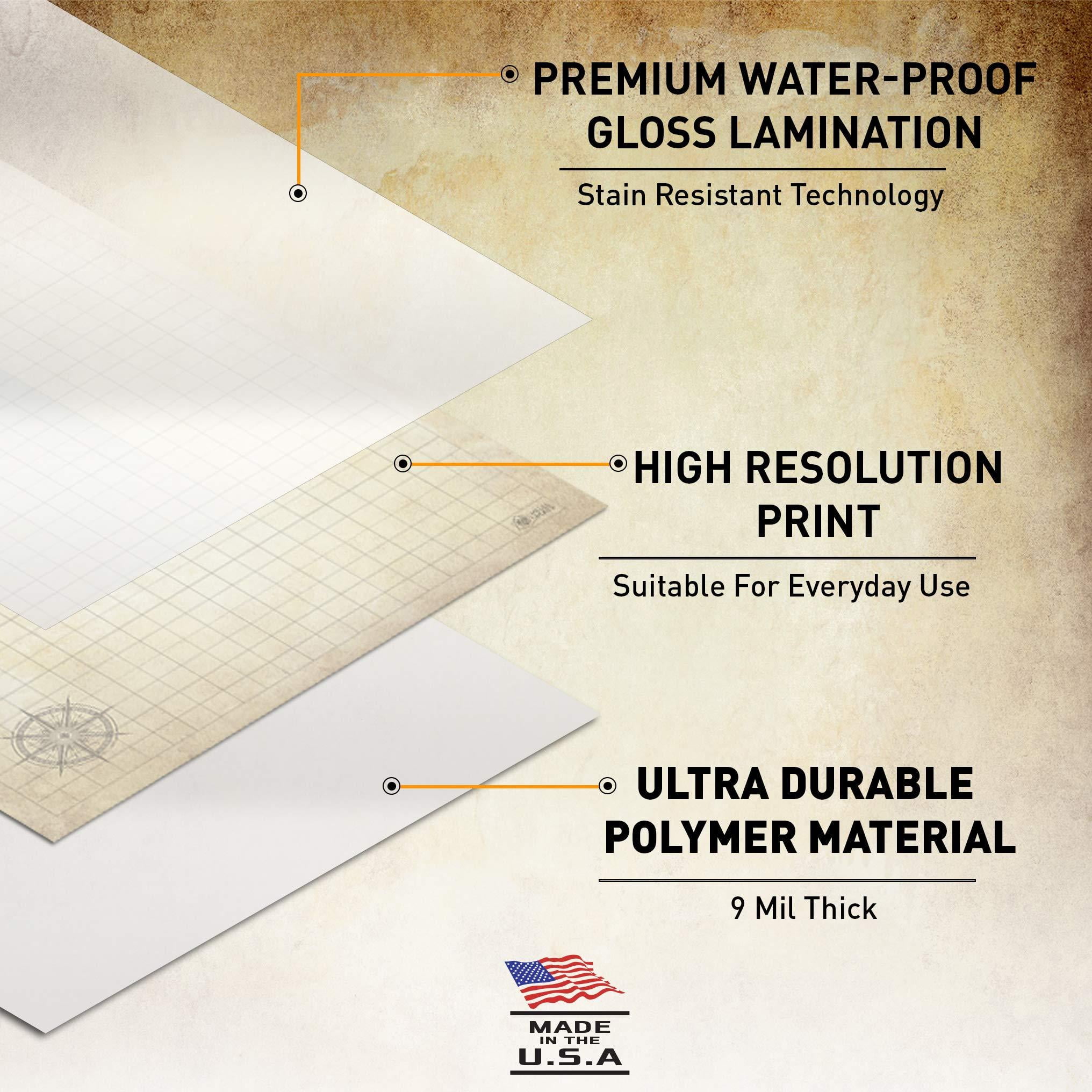 Melee Mats DnD Map Starter Kit  - 35” x 48" Double Sided, Dry Erase Tabletop Board Game