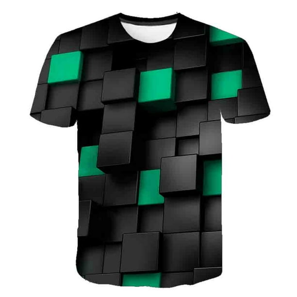 Camisetas cuadradas de verano para niños, camisetas de manga corta informales de dibujos animados para niños y niñas, ropa con cuello redondo gráfico 3D, disfraces 3T Gao Jinjia LED