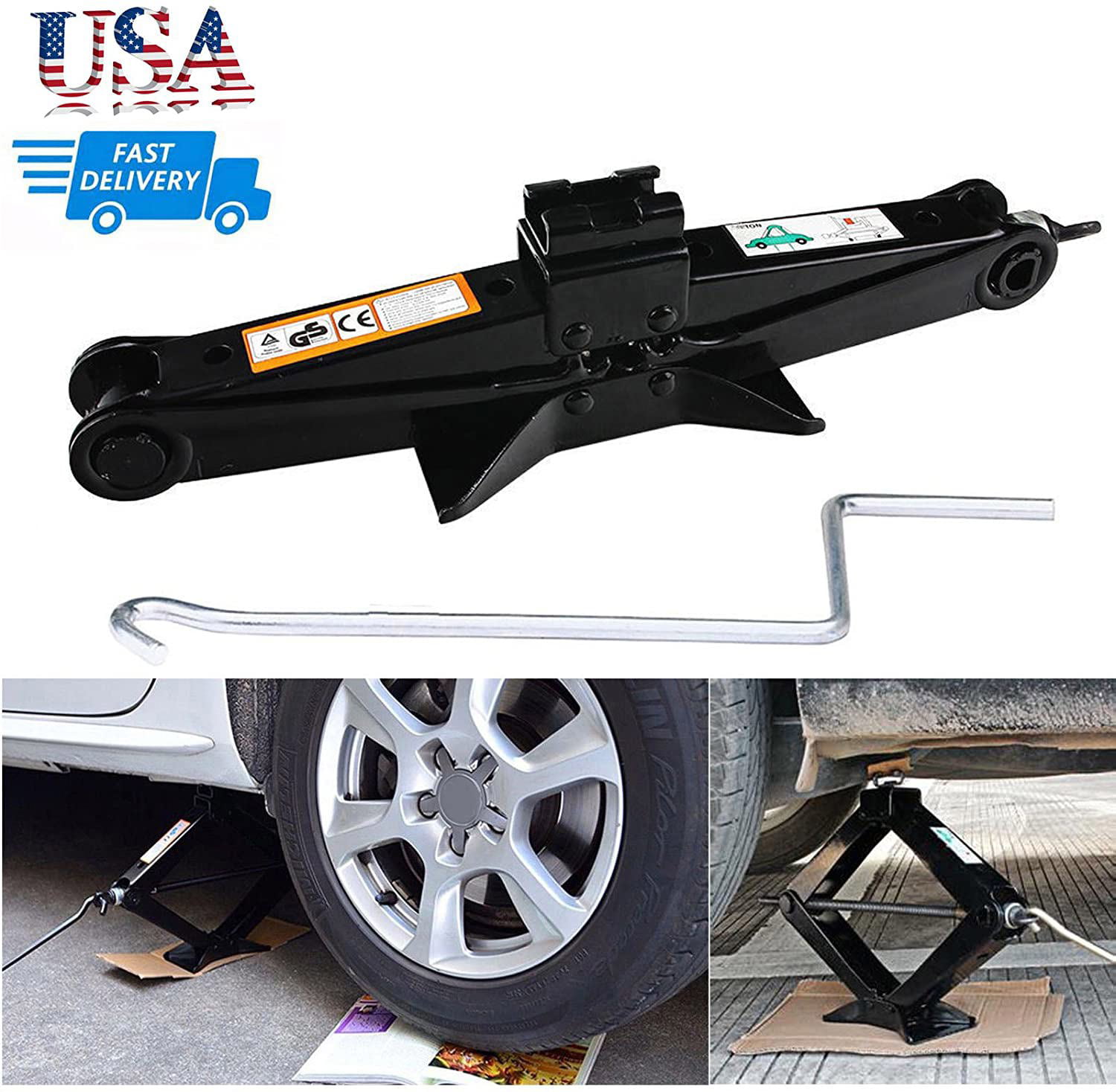 Solid Steel 2 Ton Scissor Jacks with Crank Handle for BMW 1-Series Cars 