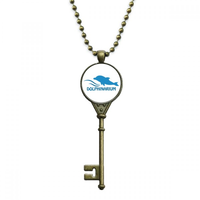 Blue Ocean natacion Dolphin patron Llavero Collar Colgante Bandeja Cadena Embellecida Unbranded M