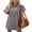 Gray, variant on Aunavey Women's Short Sleeve Button Down Flowy Tiered Babydoll Denim Dress