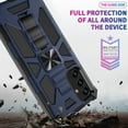 thumbnail image 6 of Samsung Galaxy A13 5G/4G Case w/Tempered Glass Screen Protector Ring Car Mount Kickstand Hybrid Hard Shockproof Phone Case - Blue, 6 of 7