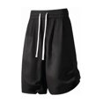 thumbnail image 5 of hotojiny Men's 2 Piece Shorts Set Oversized Button down Shirt and Wide Leg Shorts Casual Clothing Plus Size Matching Outfits(Black,X-Large), 5 of 6