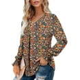 thumbnail image 4 of KISSMODA Women's Long Sleeve Comfy V-Neck Blouse & Tunic Tops, S-2XL, 4 of 4