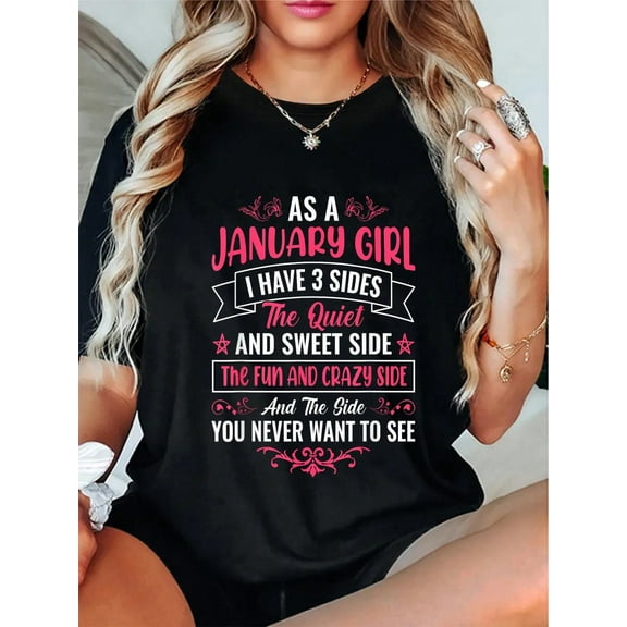 100% Cotton As An January Girl - Girl T-Shirt
