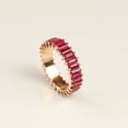thumbnail image 2 of Baguette Ruby Eternity Band Ring, July Birthstone Ring, Pink Gemstone Ring, Handmade Jewelry, Minimalist Jewelry, Gift For Her, 2 of 5