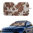thumbnail image 2 of Xixirimido Windshield Sun Shade for Car SUV Truck Foldable Sunshade for Car Windshield Block UV Rays Keep Your Vehicle Cool Car Interior Accessories, Brown Cow Print, 2 of 8