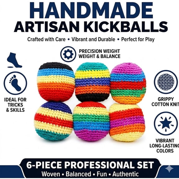 6/12/24 Pcs Handwoven Knitted Football Bags Set, 2" Colorful Crochet Kick Beanbags, Juggling Sandbags for Women Men Outdoor Party Game Use