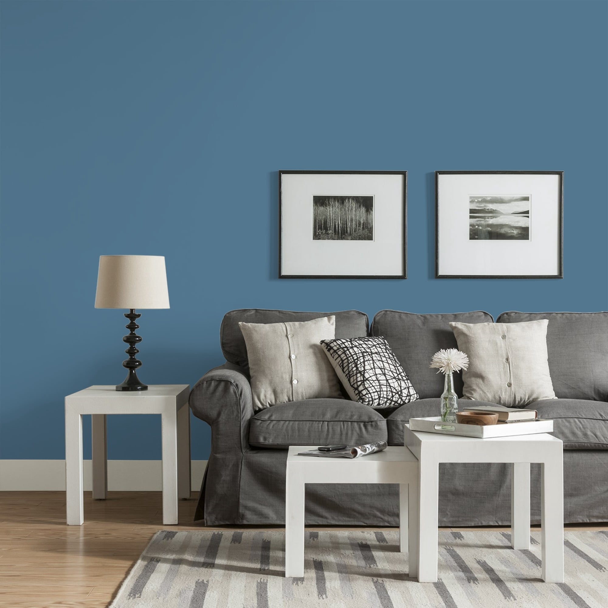 Glidden HEP Smoke Blue Interior Paint + Primer Eggshell , 1 Quart