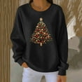 thumbnail image 3 of RXMEKW Chandail Molletonné Imprimé de Noël pour Femmes, Manches Longues Décontracté Col Rond, Coupe Ample, Noir, 3 of 4