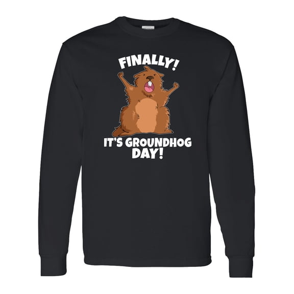 Inktastic Finally It's Groundhog Day Long Sleeve T-Shirt