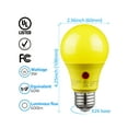 thumbnail image 5 of 4Pack LED Bug Light Bulbs, Yellow A19 Outdoor Bulb Dusk to Dawn Photocell Sensor, 2700K Soft White 60W Equivalent, 5 of 7