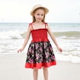 thumbnail image 2 of Robes pour Filles Bébé Tout-Petits Filles Été Imprimé Floral Robe à Bretelles Légère Décontractée avec Attaches Réglables pour Plage Robes Tout-Petits Rouge 2 Ans-3 Ans, 2 of 4