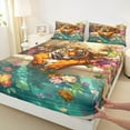 thumbnail image 4 of Feelyou Kawaii Cartoon Tiger Twin Sheet Sets, Vintage Garden Spring Flower Twin Fitted Sheet, Teens Kids Boys Girls Flat Sheet, Luxury Bedroom Decor, 3 Pieces, 4 of 8