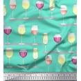 thumbnail image 1 of Soimoi Crepe Silk Fabric Wine Glass Bar Print Fabric by the Yard 42 Inch Wide, 1 of 3