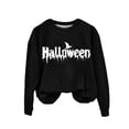 thumbnail image 4 of Black Hoodies for Women Halloween Witch Sweatshirt Women Season Sweatshirts Halloween Bat Long Sleeve Fall Crewneck Pullover Tops Going Out Tops for Women, 4 of 4