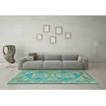 thumbnail image 3 of Ahgly Company Indoor Round Oriental Light Blue Traditional Area Rugs, 3' Round, 3 of 4