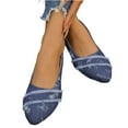 thumbnail image 5 of HAOTAGS Women Denim Flats,Everyday Slip Ons Pointy Toe Low Cut Loafers Casual Shoes Blue, 5 of 7