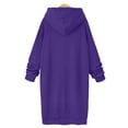 thumbnail image 4 of The Warmy Oversized Hoodie Dress, Warmy Hoodie Women's Casual Pullover Split Hem Drawstring Long Sweatshirt Purple 2XL, 4 of 5
