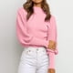 thumbnail image 4 of Gibobby Sueteres Para Mujeres Calientitos Elegantes Suéter de manga larga de color sólido de cuello para mujer Suéter de punto grueso Casual Tops(Rosa,M), 4 of 5