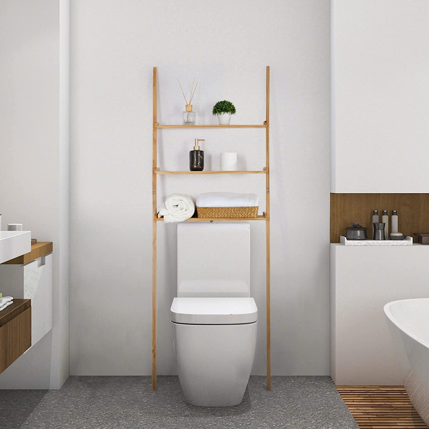 ZXNYH Bathroom Organizer, 3Tier Over The Toilet Storage Space Saver